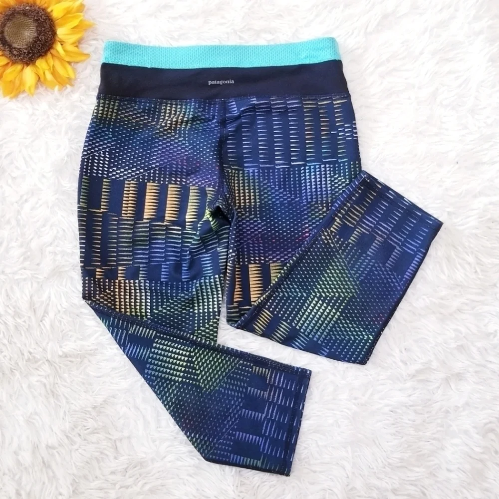 Patagonia Girls Centered Crop Tights Leggings Outdoors Large 12
